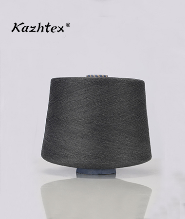 Kazhtex苏州袜子用抗菌银纤维纱线批发32S黑色